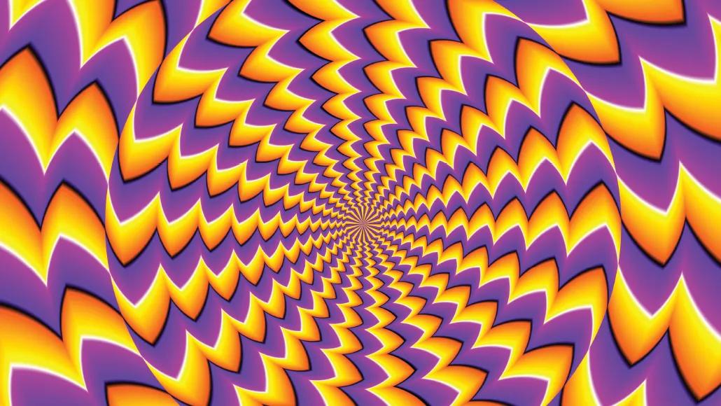 An illustration shows an optical illusion.