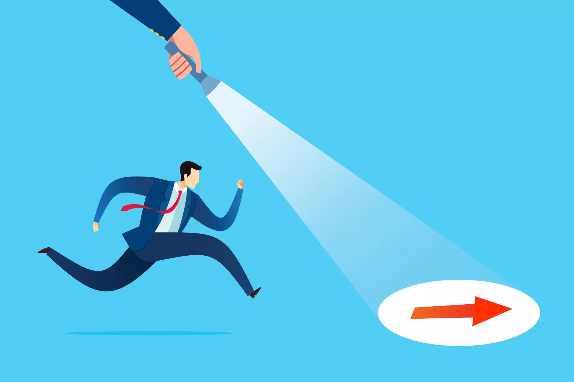 businessman searching a guidance