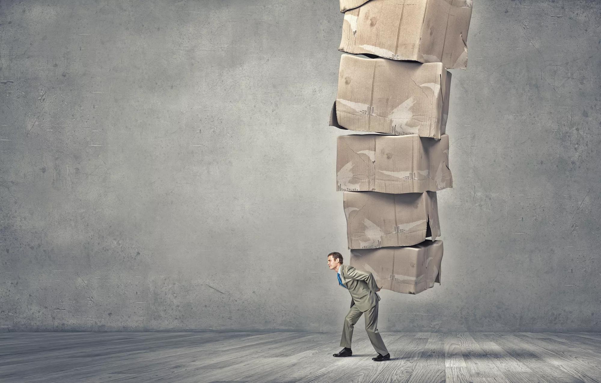 Man carry carton boxes