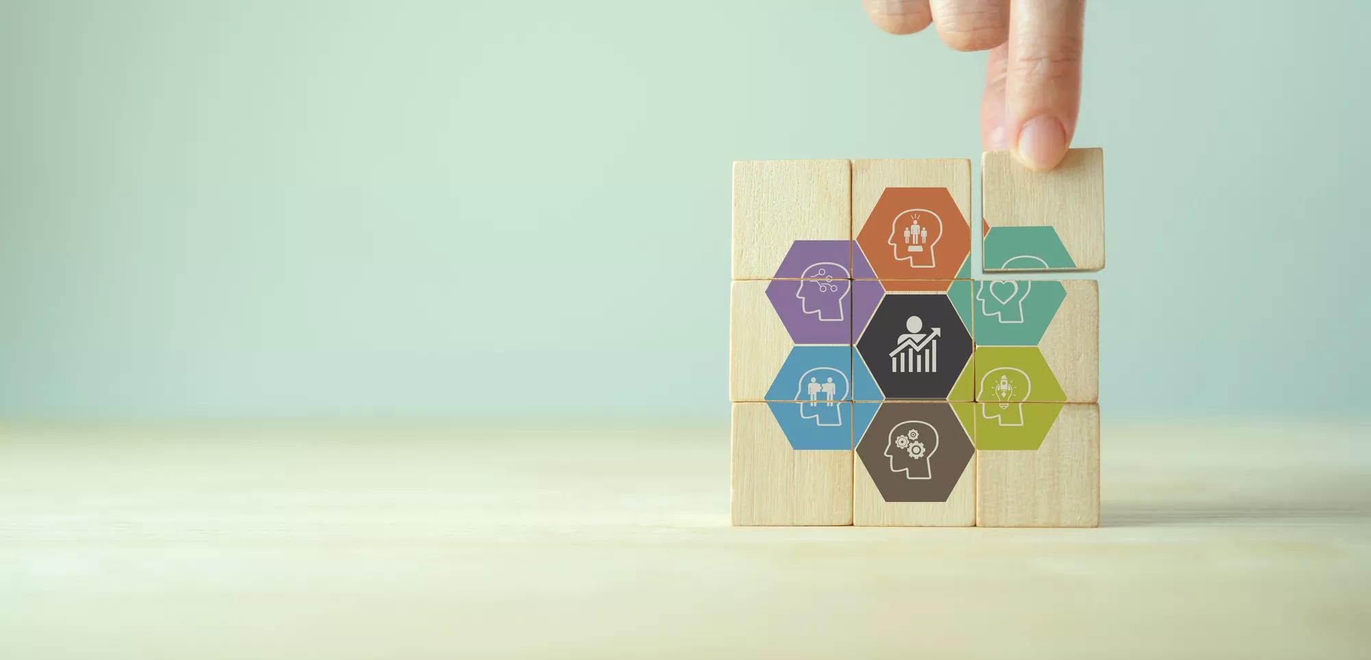 Personal development. New skill, upskill and reskill concept..Foundational skills will need in the future world of work. Digial and AI technologies are transforming. New occupations emerge, adaptation