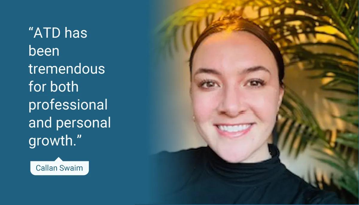 Testimonial images with quotes from the subjects laid on top from ATD members around how ATD has helped them.