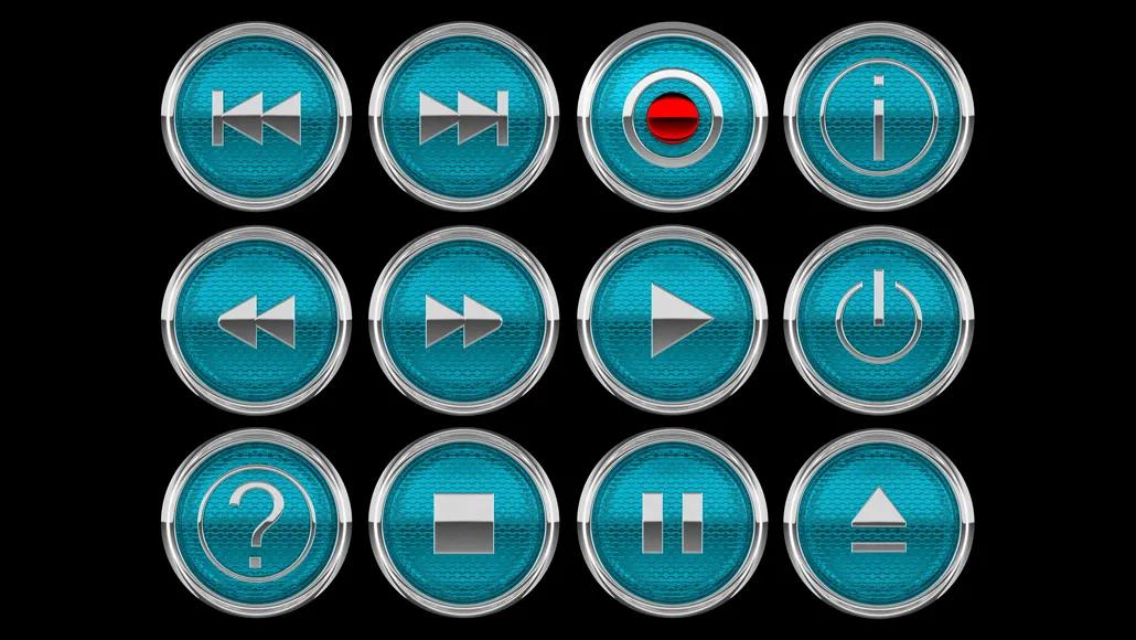 An illustration shows a grid of buttons associated with video players.