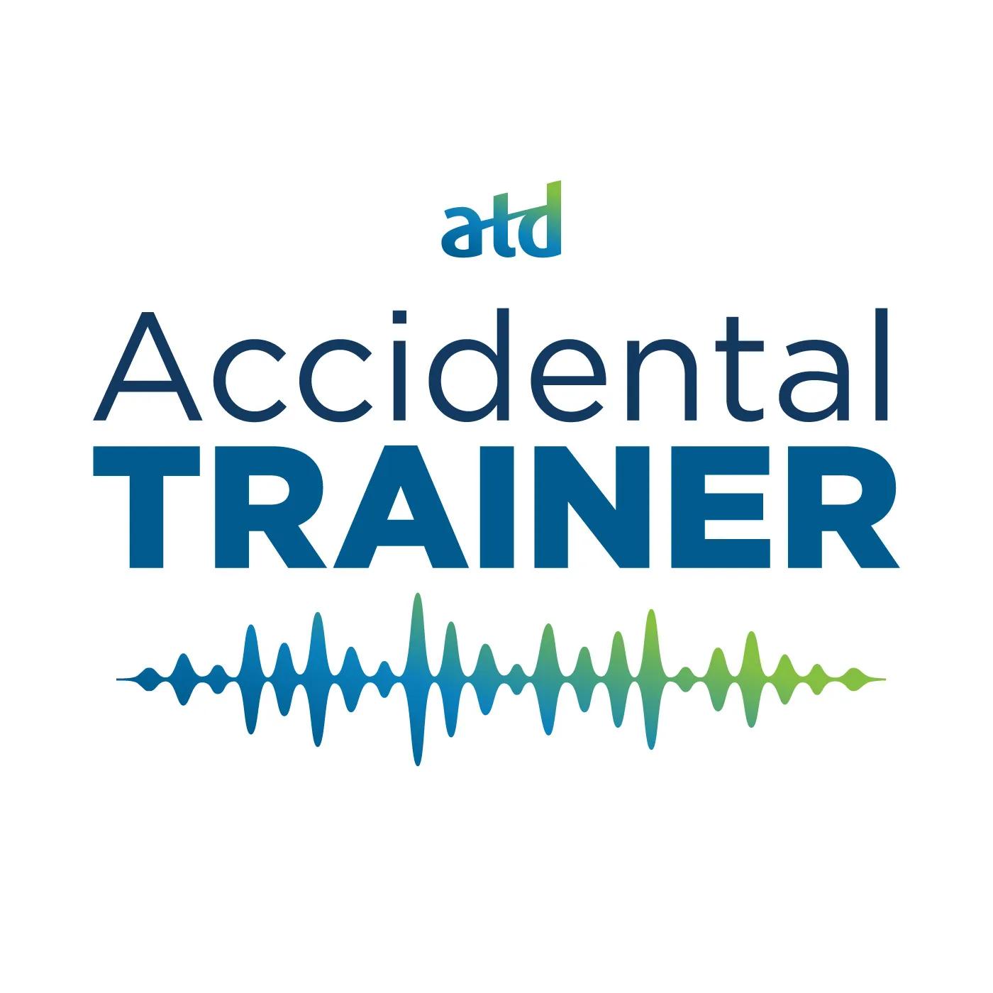 Various sized logos of the new Accidental Trainer podcast imaging rebrand