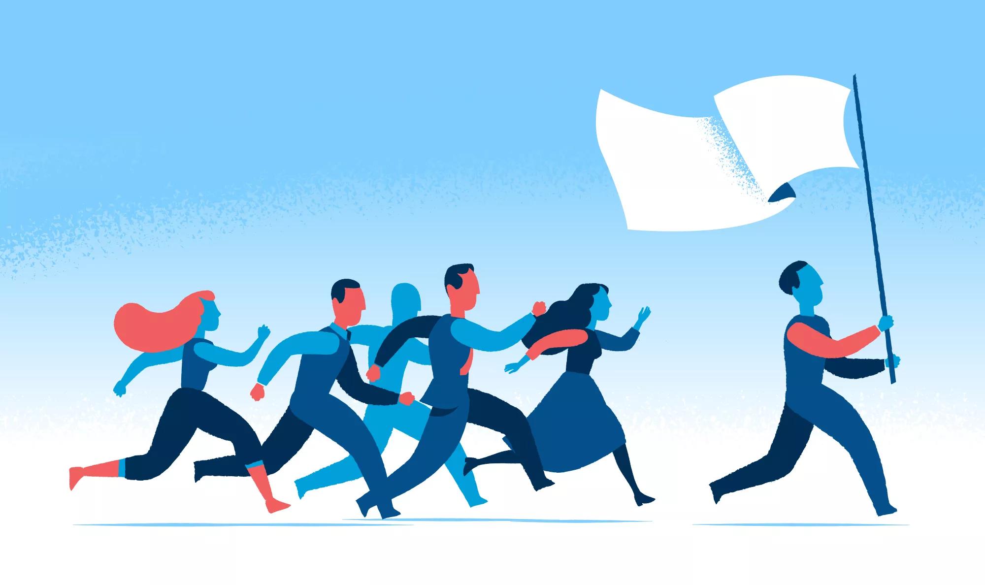 Seguire il leader e un ideale