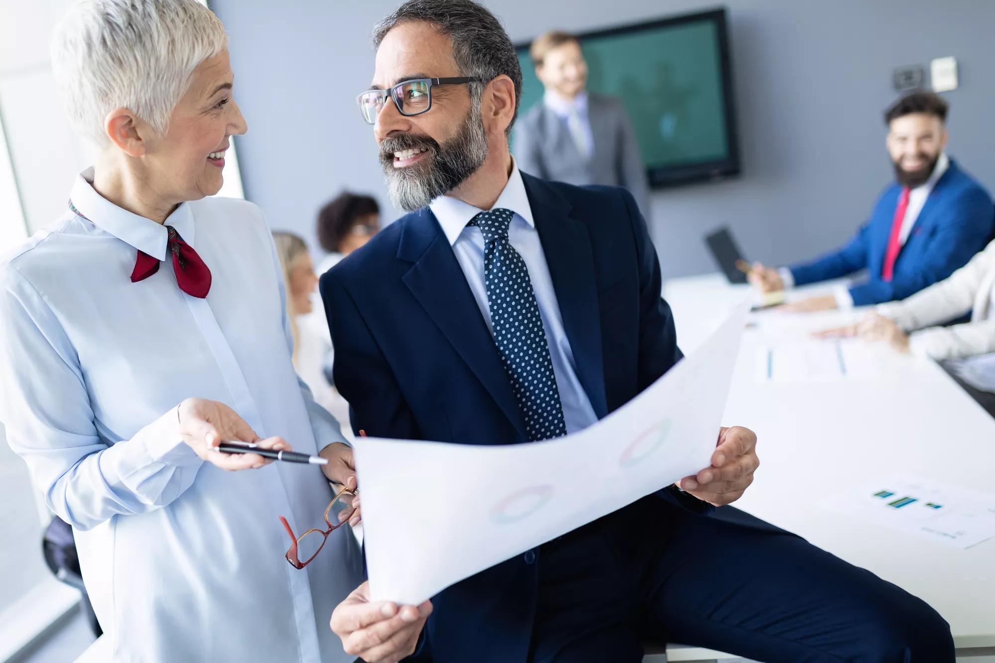 Group of architects and business people working together and brainstorming
