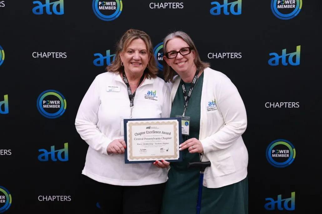 A photo of representatives from the ATD Central Pennsylvania Chapter, holding their 2026 Power Membership Award.