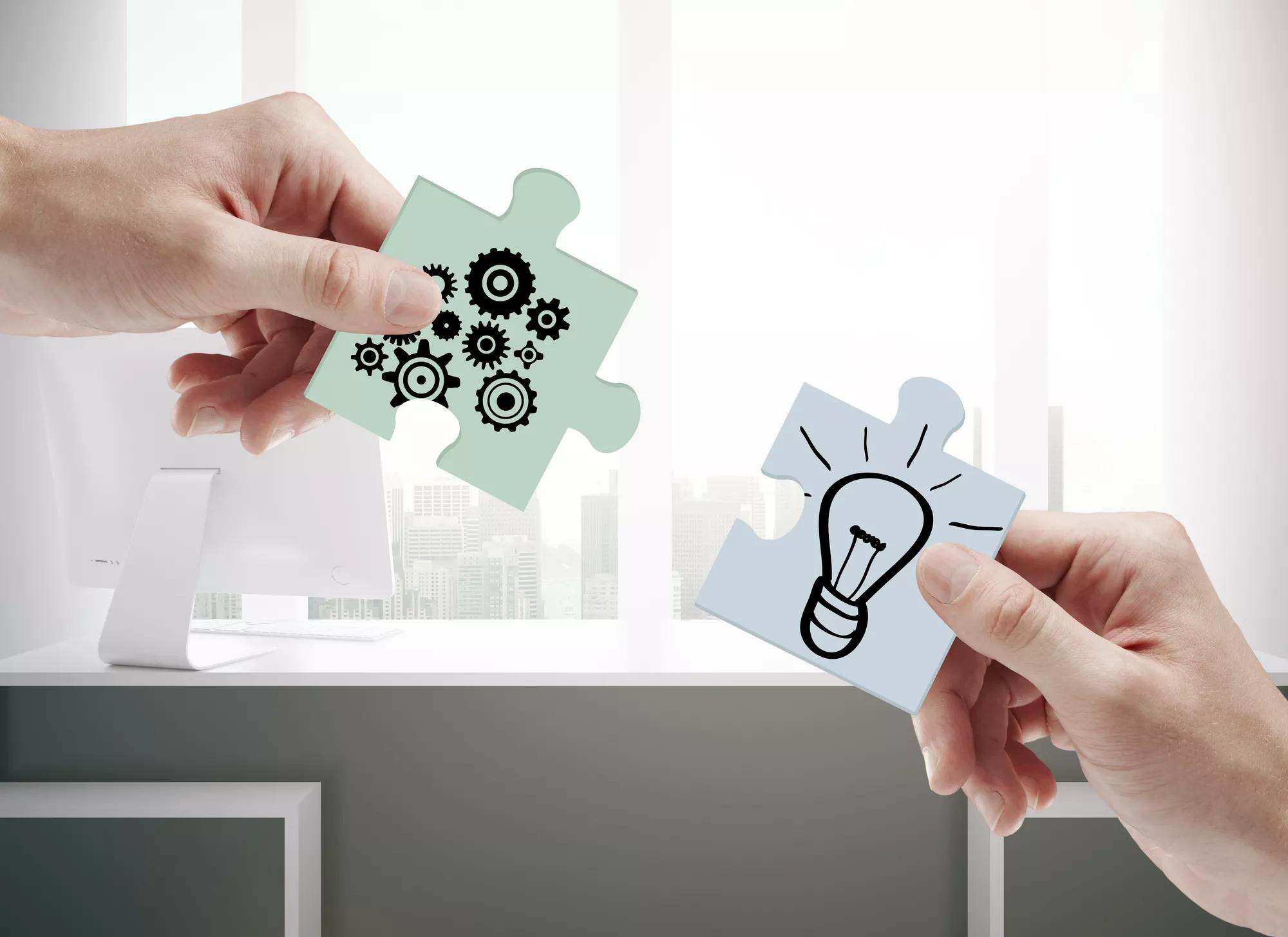 Teamwork, cooperation and idea concept