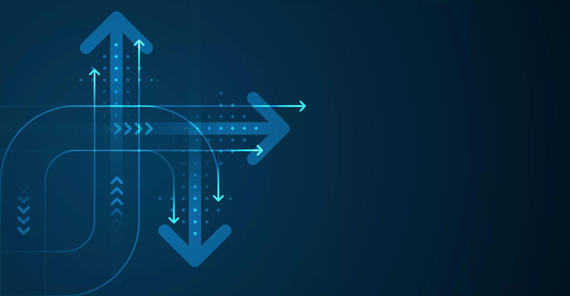 Abstract arrow direction. Technology background