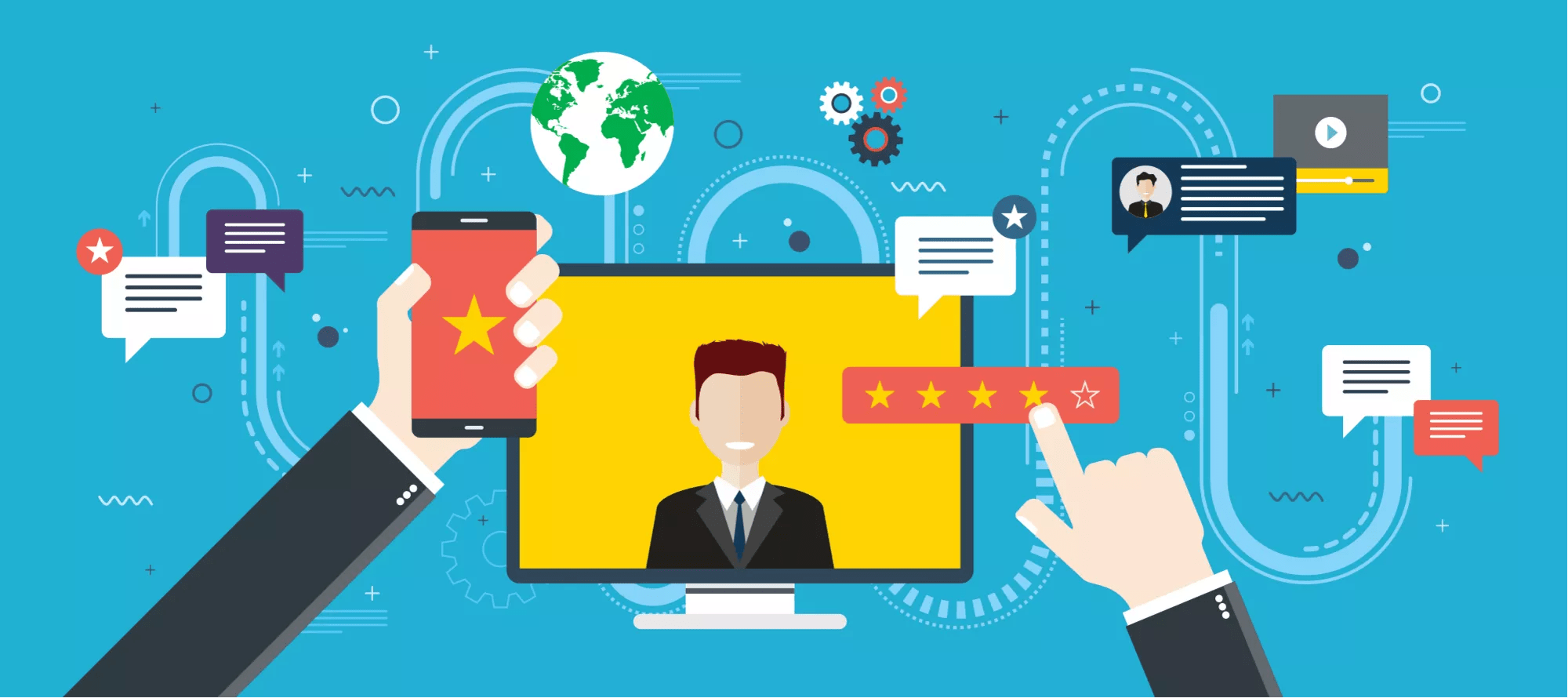 Evaluation and feedback in business.