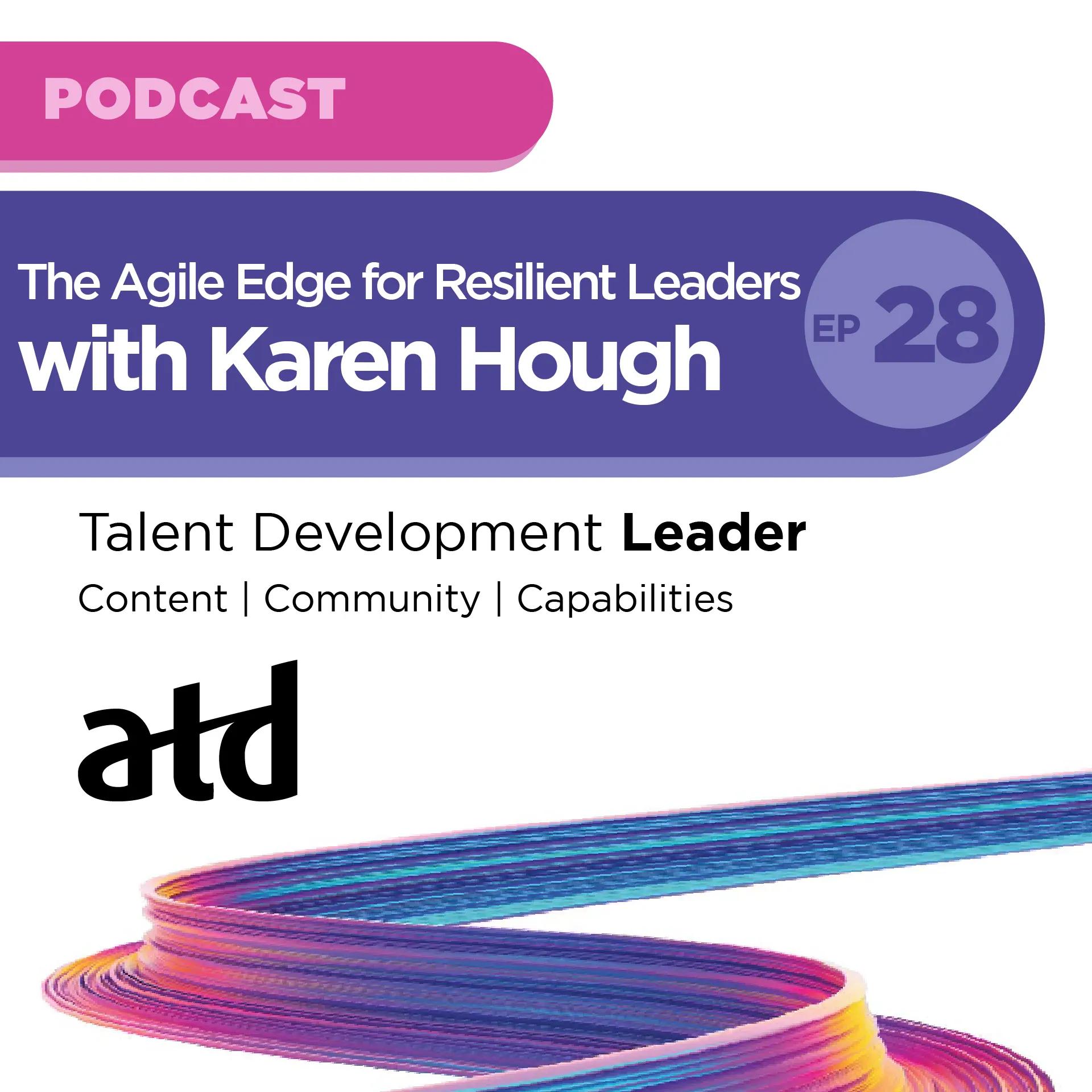 Thumbnail images of Karen Hough's podcast episode with Talent Development Leader