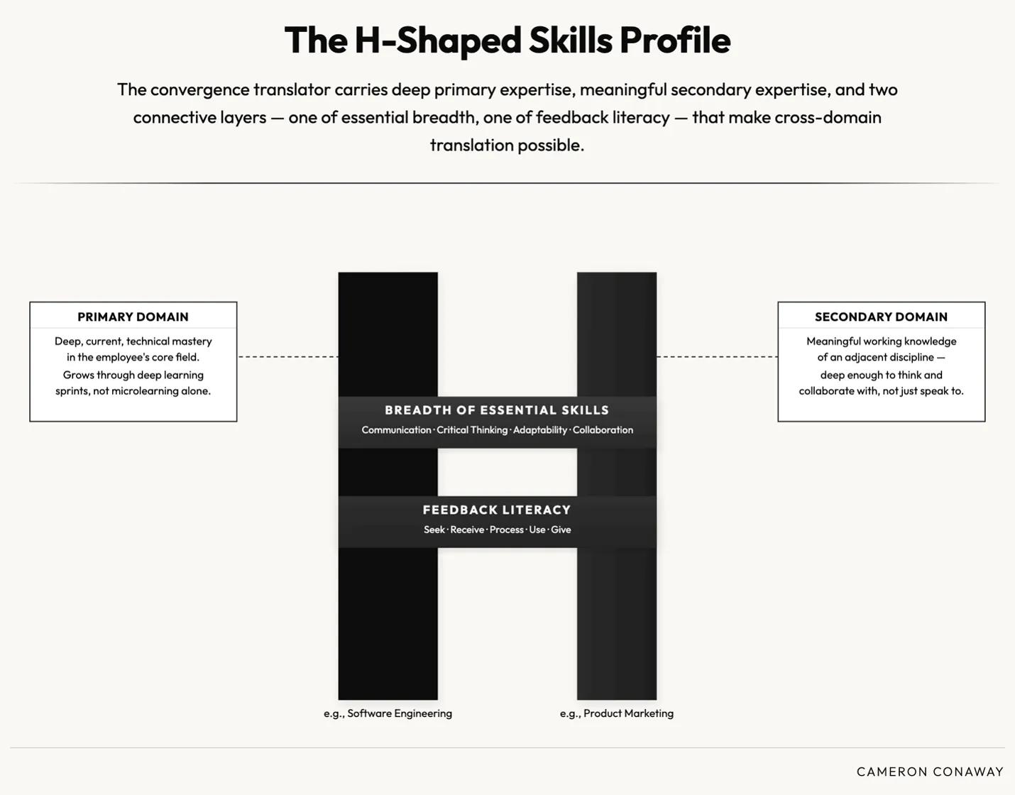 A diagram to help talent development leaders identify and tackle skills gaps.