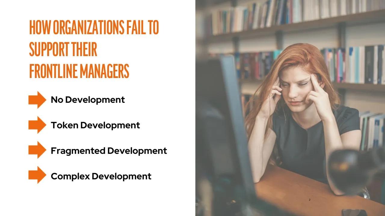 List of ways organizations fail to support their frontline leaders