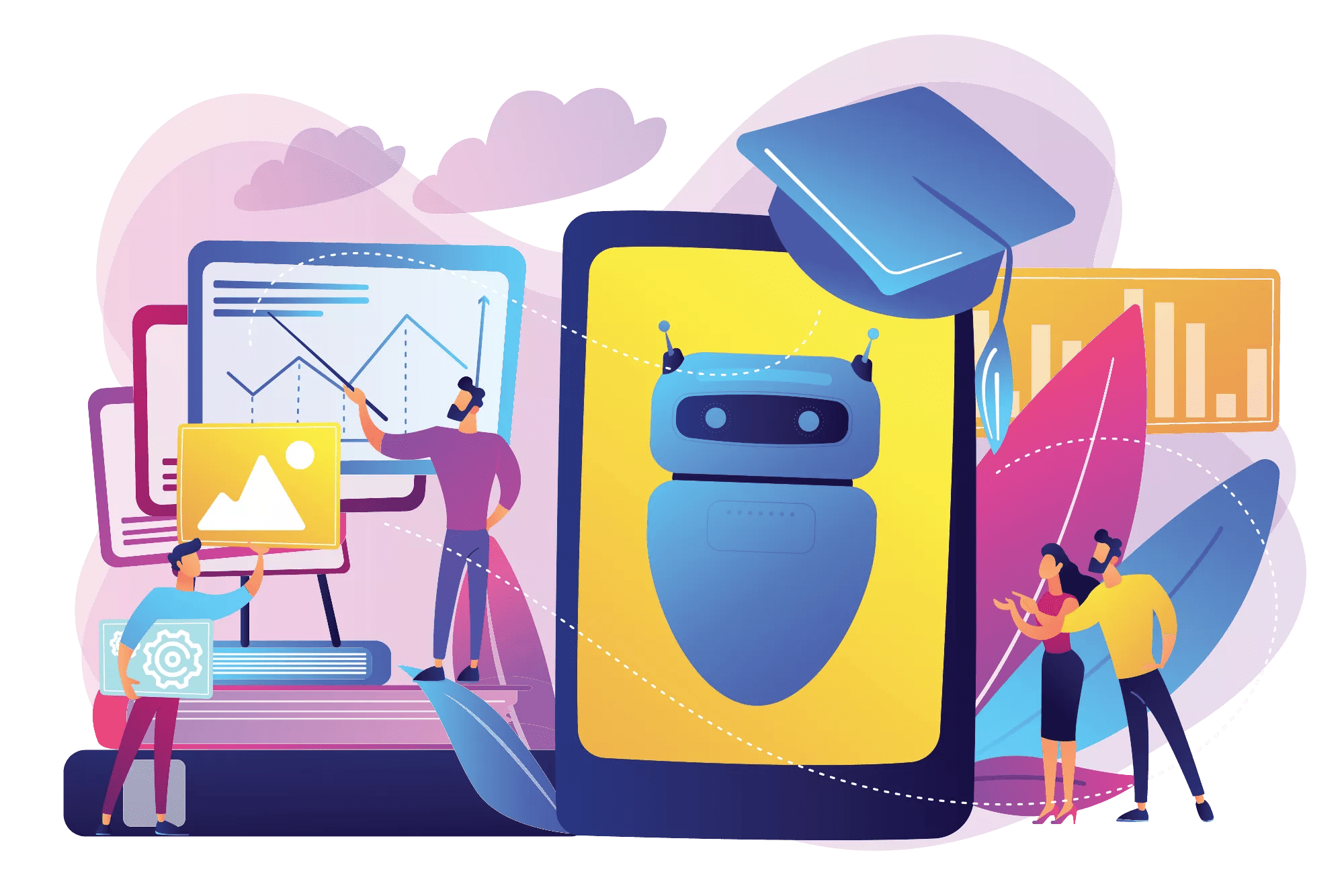Chatbot self learning concept vector illustration.